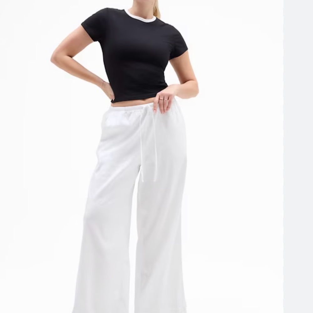 Athleta Paradise Black Wide-Leg Pants Med 🪁